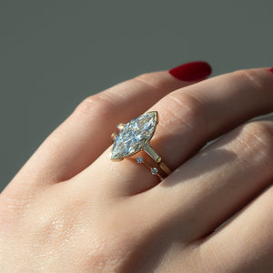 The Parker Set With A 2.5 Carat Marquise Lab Diamond