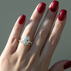 The Parker Set With A 2.5 Carat Marquise Lab Diamond