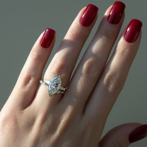 The Parker Set With A 2.5 Carat Marquise Lab Diamond