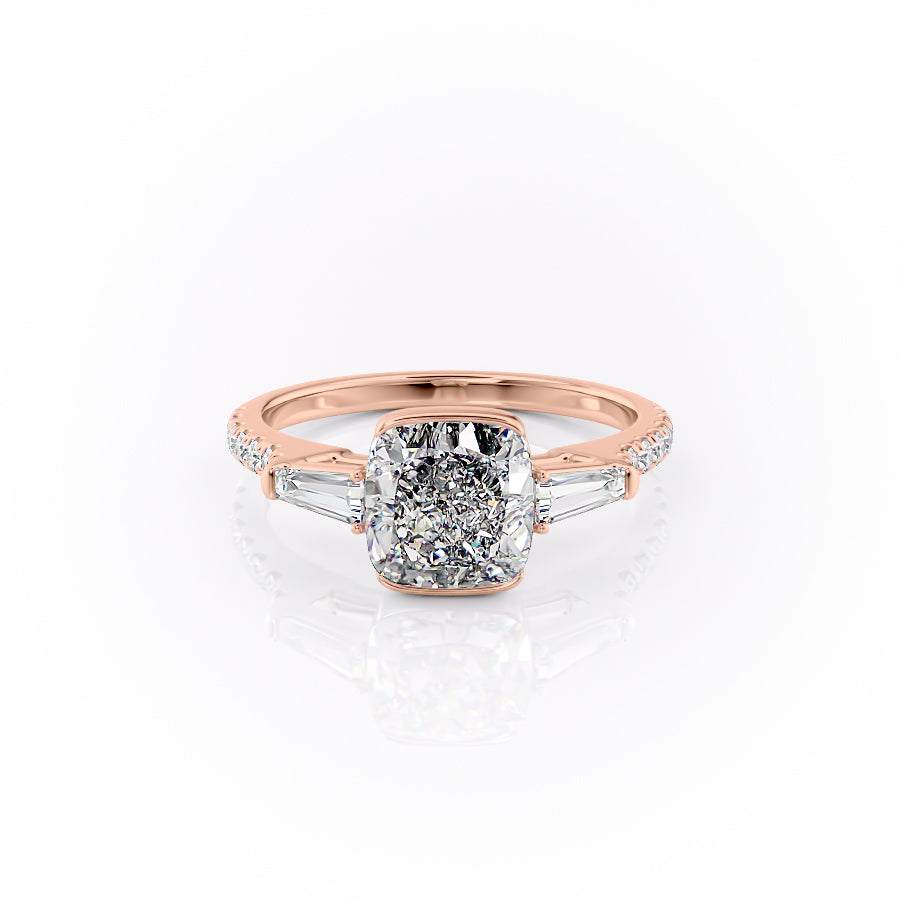 The Pave Parker Set With A 4 Carat Cushion Moissanite