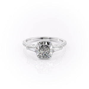 The Pave Parker Set With A 1 Carat Cushion Lab Diamond