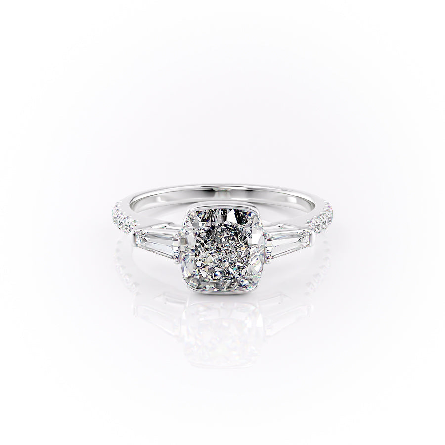 The Pave Parker Set With A 2.5 Carat Cushion Lab Diamond