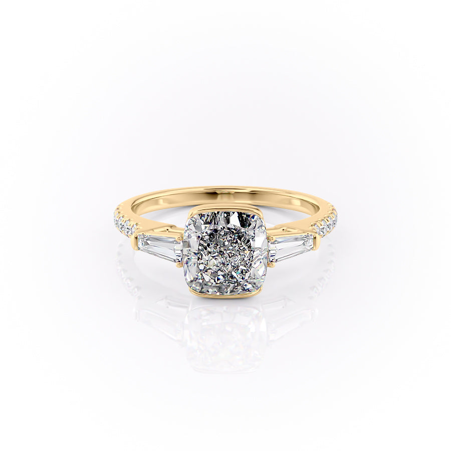 The Pave Parker Set With A 4 Carat Cushion Moissanite
