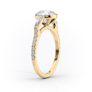 The Pave Parker Set With A 1.5 Carat Elongated Cushion Lab Diamond