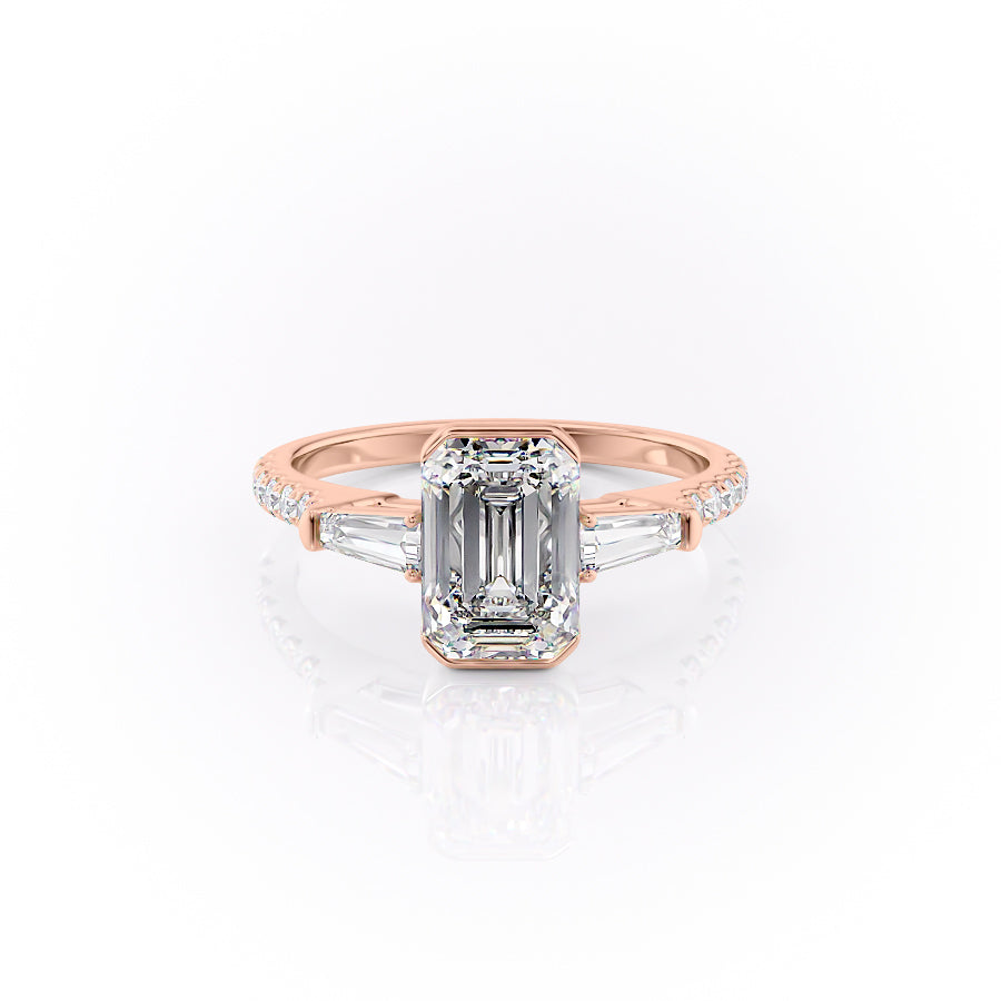 The Pave Parker Set With A 1 Carat Emerald Lab Diamond