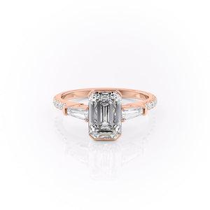 The Pave Parker Set With A 1 Carat Emerald Lab Diamond