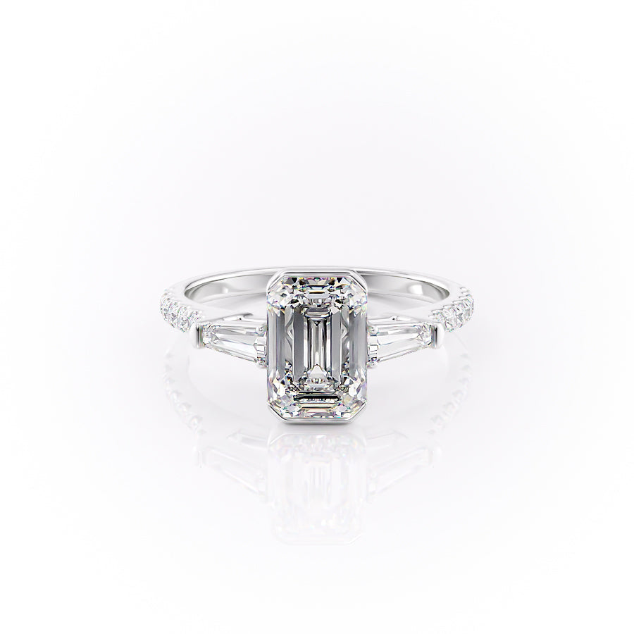 The Pave Parker Set With A 1 Carat Emerald Lab Diamond