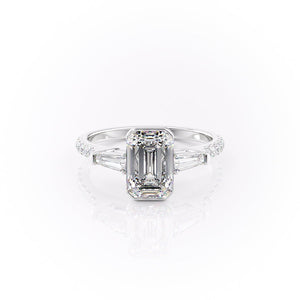 The Pave Parker Set With A 1 Carat Emerald Lab Diamond