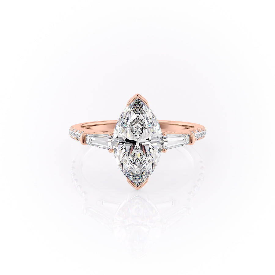The Pave Parker Set With A 1 Carat Marquise Lab Diamond