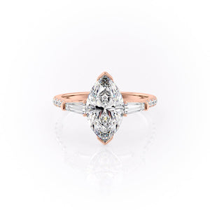 The Pave Parker Set With A 1 Carat Marquise Moissanite