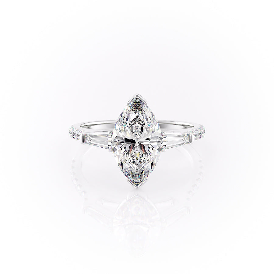 The Pave Parker Set With A 3 Carat Marquise Lab Diamond