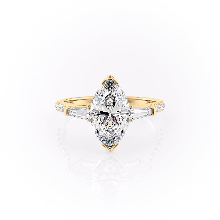 The Pave Parker Set With A 2 Carat Marquise Lab Diamond