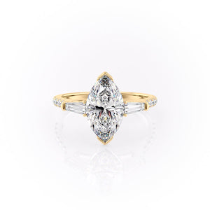 The Pave Parker Set With A 2.5 Carat Marquise Lab Diamond