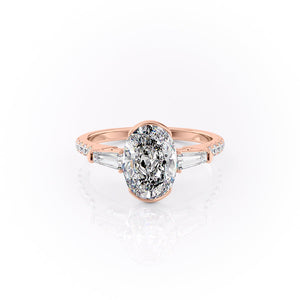 The Pave Parker Set With A 1 Carat Oval Lab Diamond