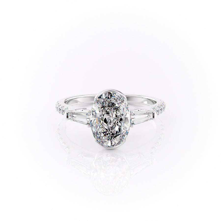 The Pave Parker Set With A 2.5 Carat Oval Lab Diamond