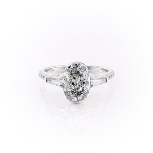 The Pave Parker Set With A 3 Carat Oval Moissanite