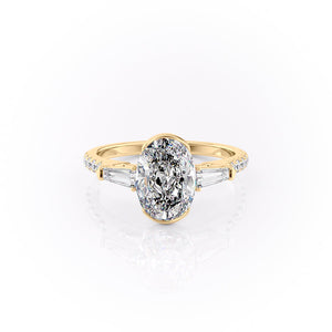 The Pave Parker Set With A 3 Carat Oval Moissanite