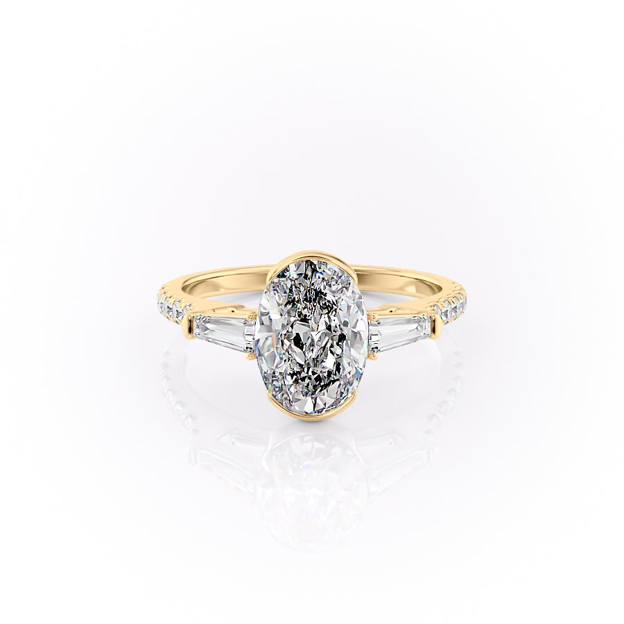 The Pave Parker Set With A 2 Carat Oval Moissanite