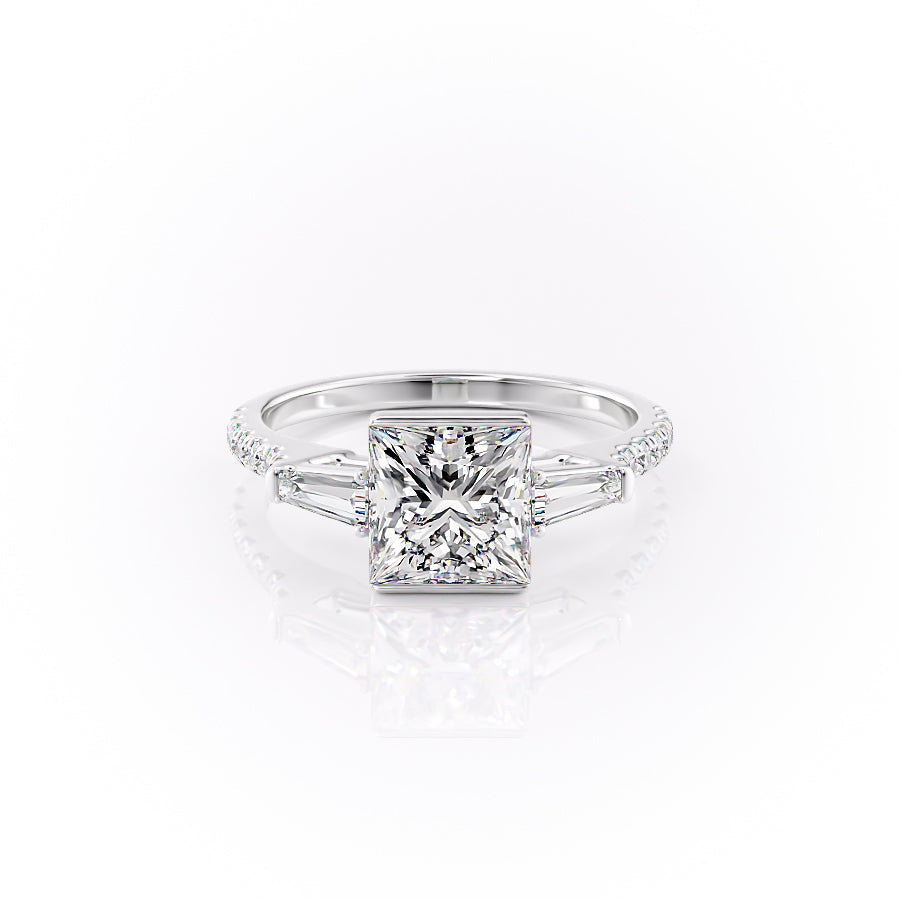 The Pave Parker Set With A 3 Carat Princess Lab Diamond