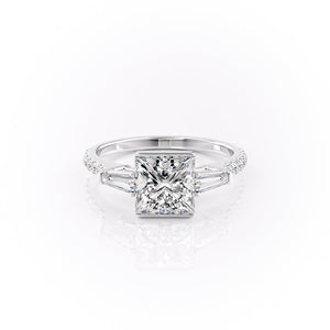 The Pave Parker Set With A 4 Carat Princess Moissanite