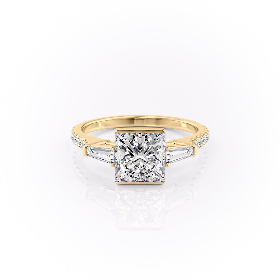 The Pave Parker Set With A 1 Carat Princess Lab Diamond