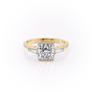 The Pave Parker Set With A 2.5 Carat Princess Lab Diamond