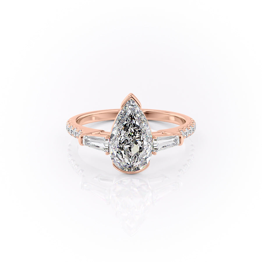 The Pave Parker Set With A 1.5 Carat Pear Lab Diamond
