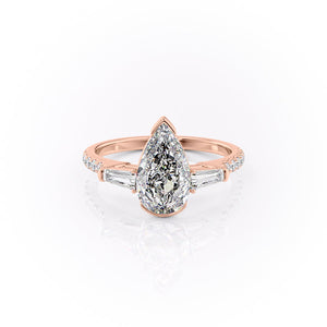 The Pave Parker Set With A 5 Carat Pear Moissanite