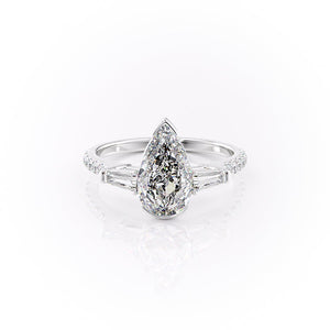 The Pave Parker Set With A 1 Carat Pear Moissanite