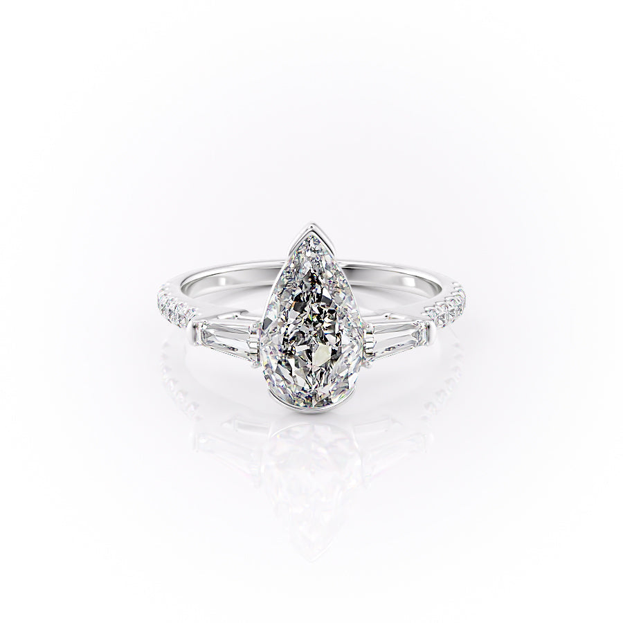 The Pave Parker Set With A 3 Carat Pear Lab Diamond