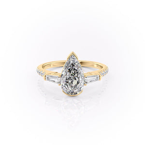 The Pave Parker Set With A 3 Carat Pear Lab Diamond