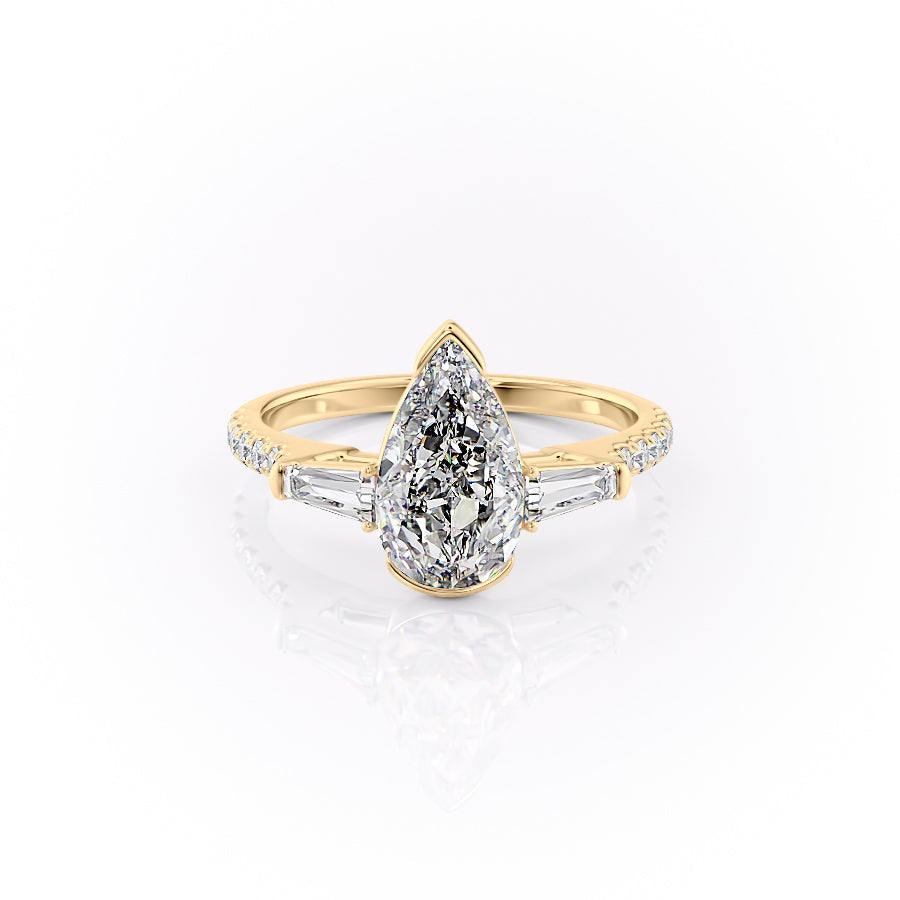 The Pave Parker Set With A 2 Carat Pear Moissanite