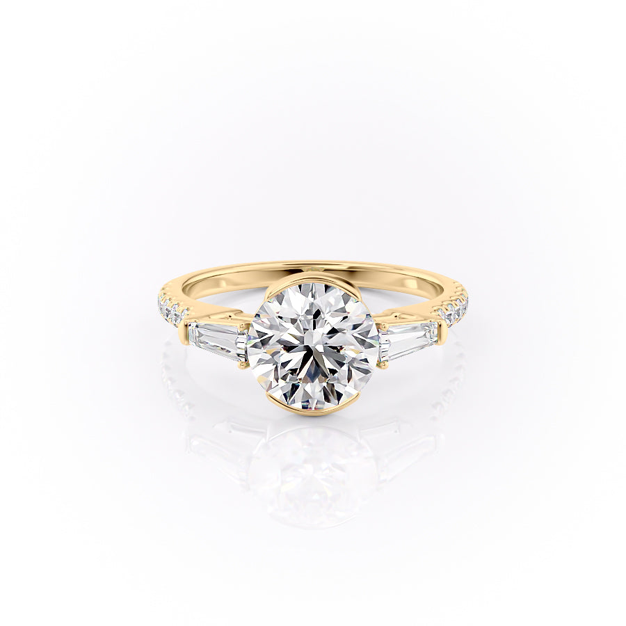 The Pave Parker Set With A 4 Carat Round Moissanite
