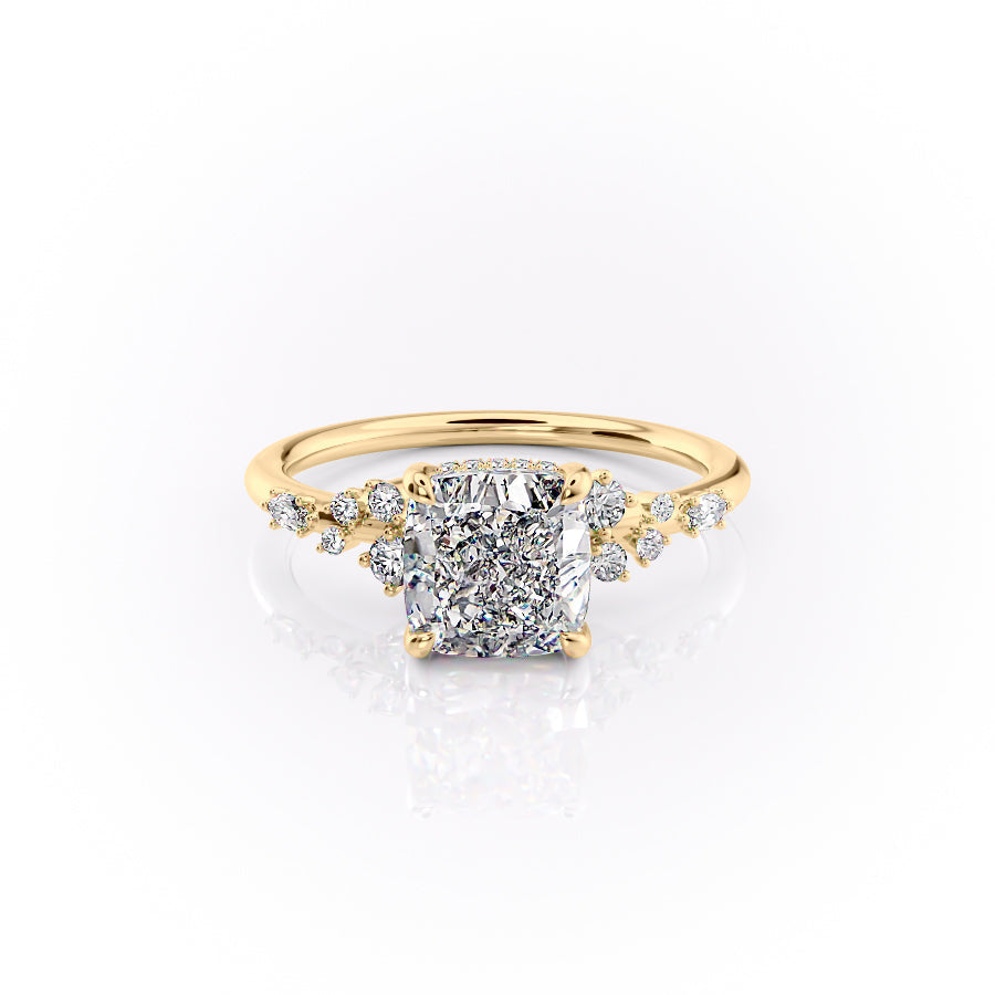 The Emma Set With A 3 Carat Cushion Moissanite