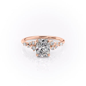 The Emma Set With A 5 Carat Elongated Cushion Moissanite