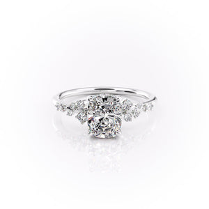 The Emma Set With A 3.5 Carat Elongated Cushion Moissanite