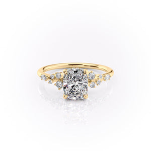 The Emma Set With A 3.5 Carat Elongated Cushion Moissanite