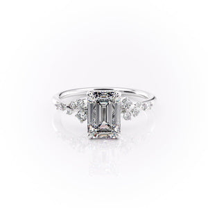 The Emma Set With A 1.5 Carat Emerald Moissanite