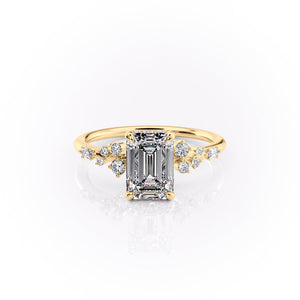 The Emma Set With A 4 Carat Emerald Moissanite