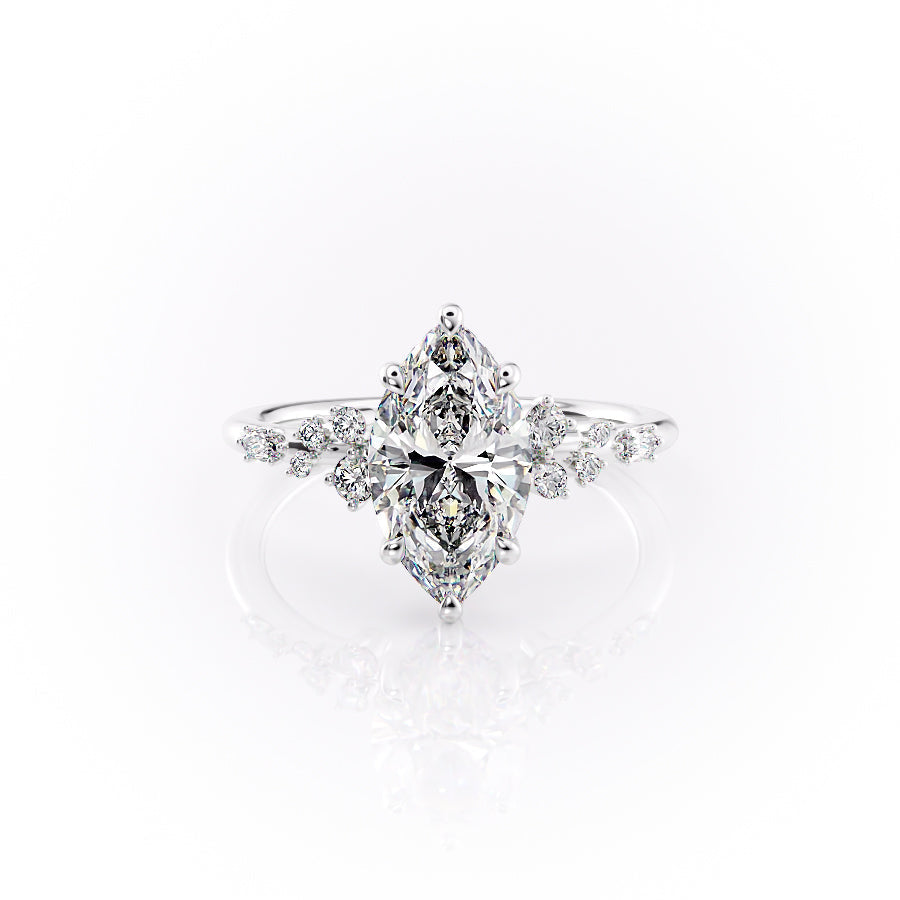 The Emma Set With A 2.5 Carat Marquise Moissanite