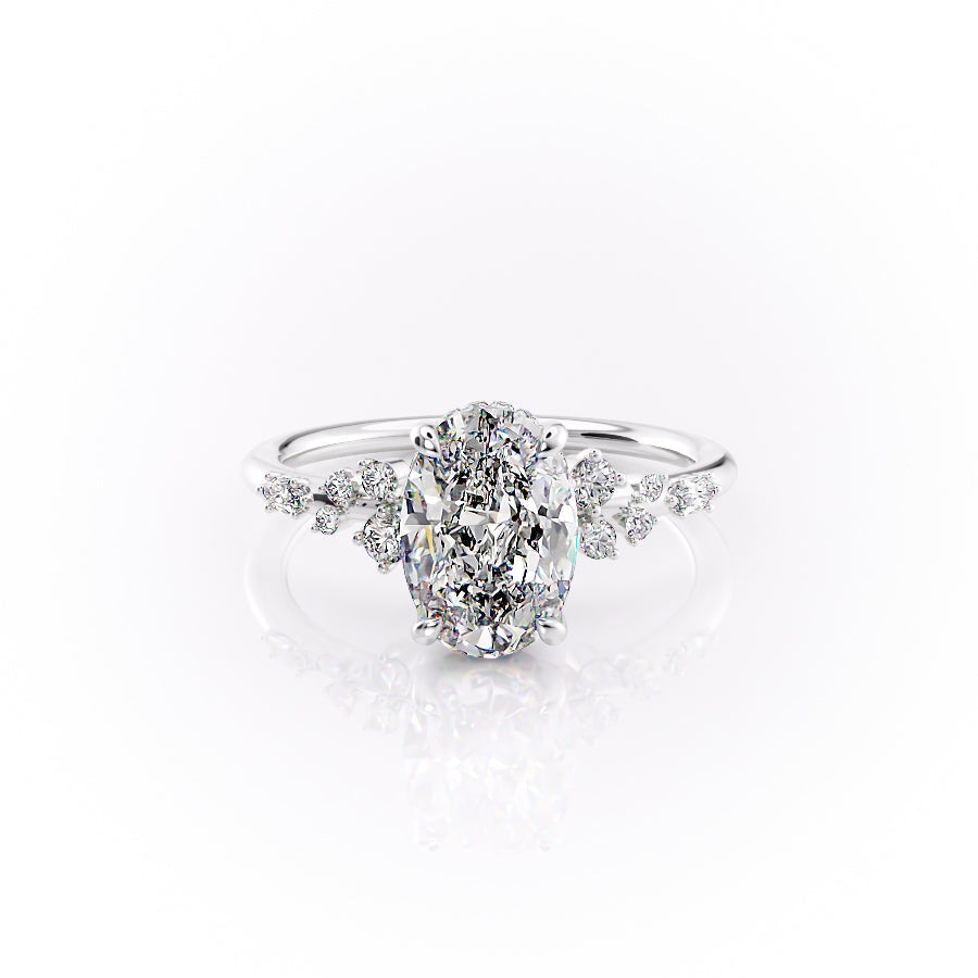 The Emma Set With A 4 Carat Oval Moissanite