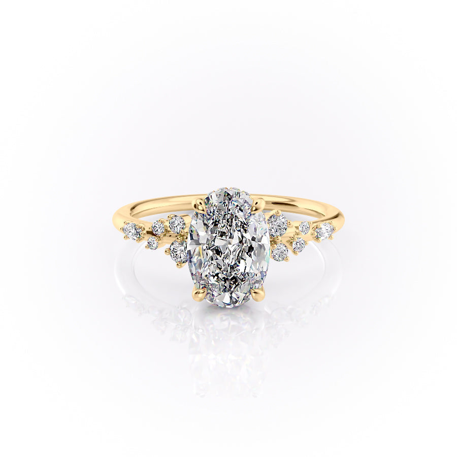 The Emma Set With A 4 Carat Oval Moissanite