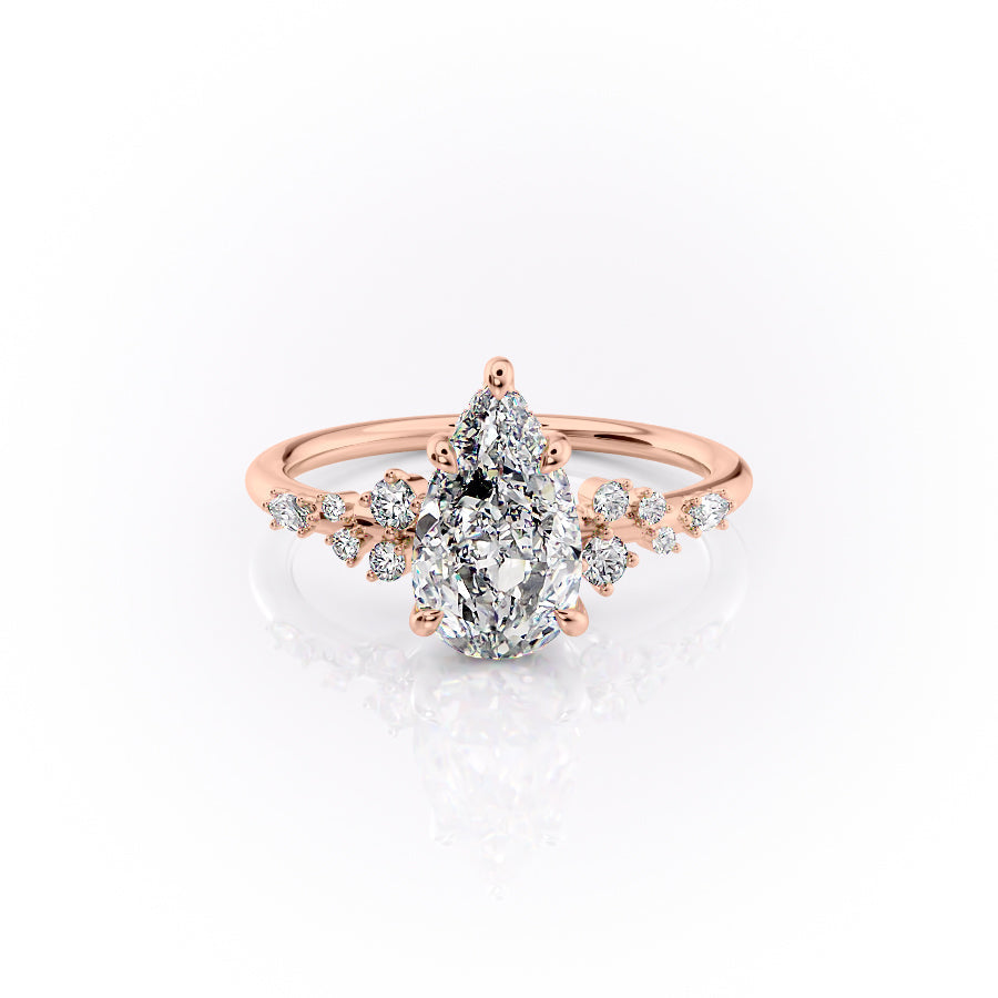 The Emma Set With A 3.5 Carat Pear Moissanite