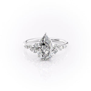 The Emma Set With A 4.5 Carat Pear Moissanite