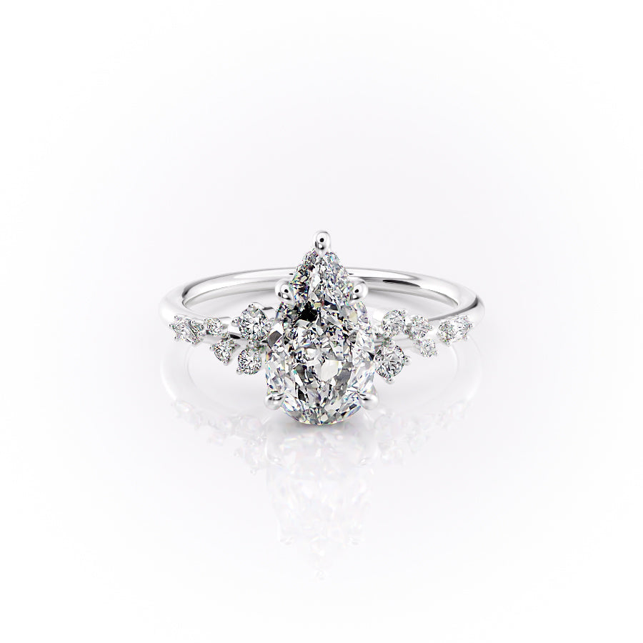 The Emma Set With A 2.5 Carat Pear Lab Diamond