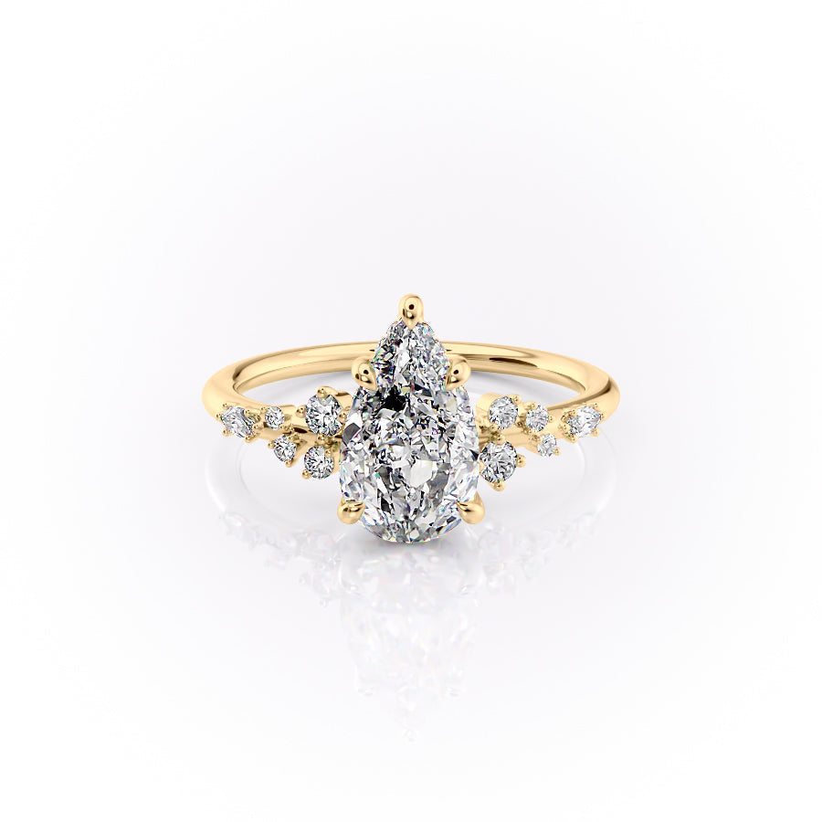 The Emma Set With A 4 Carat Pear Moissanite