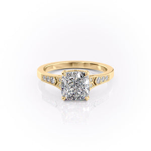 The Dianne Set With A 4 Carat Cushion Moissanite