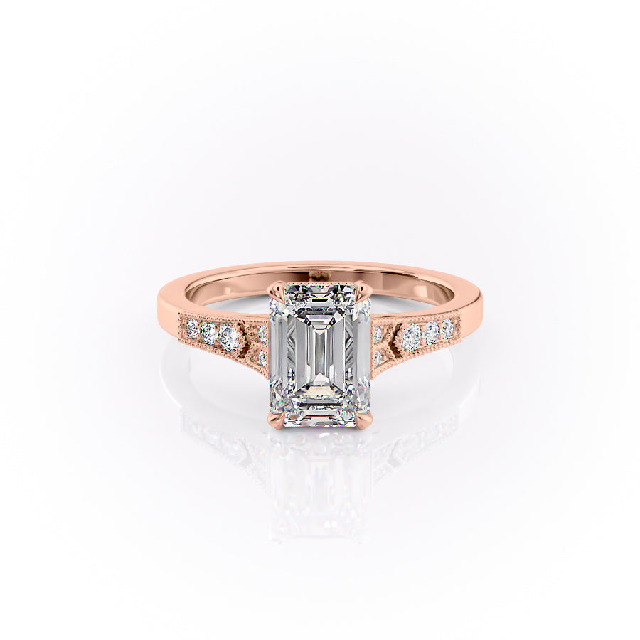 The Dianne Set With A 1 Carat Emerald Lab Diamond