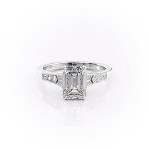 The Dianne Set With A 1.5 Carat Emerald Moissanite