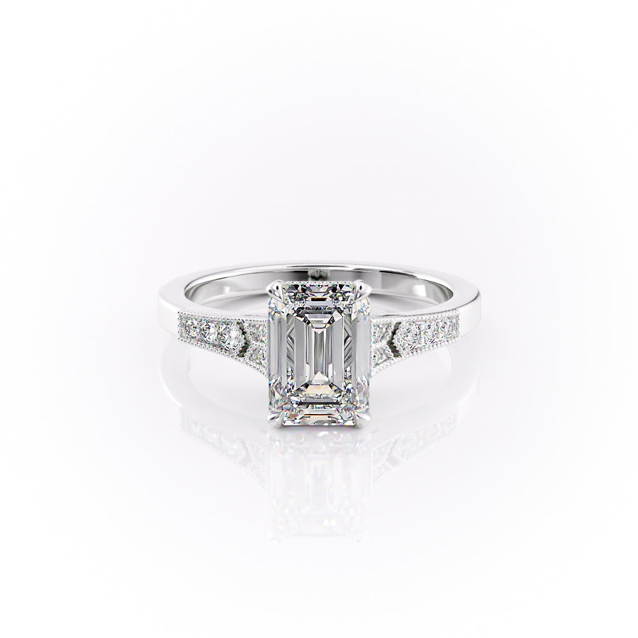 The Dianne Set With A 3 Carat Emerald Lab Diamond